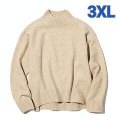 UNIQLO スフレヤーンモックネックセーター BEIGE 3XL