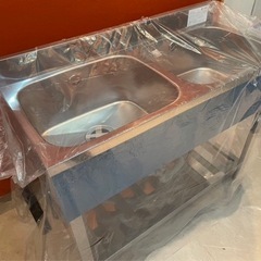 二槽シンク 新品　〜2/28 幅1000×奥行450×高さ800(mm)