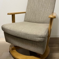 回転式　キャスター付きダイニングチェアー② こたつ用 椅子 2脚セット 回転 木製 肘付き キャスター付き 回転椅子