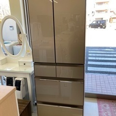 HJ334【中古】HITACHI ノンフロン冷凍冷蔵庫 R-HW52K 日立（HITACHI） 中古・設置込み 520L 2019年製 6ドア冷凍冷蔵庫