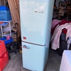 2ドアレトロ冷凍冷蔵庫　133L 2019年　値下げ　難あり　機...