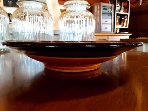 布志名焼 スリップウェア 裏印なし お皿 深皿　/MJ-0261 2F 布志名焼 スリップウェア 裏印なし お皿 深皿 /MJ-0261 2F