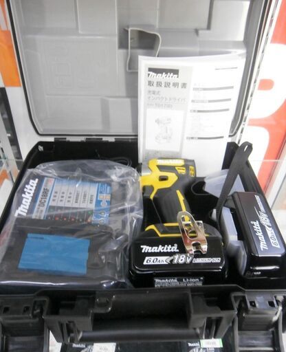 値下げ中!!【引取限定】マキタ 充電式 インパクトドライバ 18V TD173DGXFY 黄 バッテリ2個 充電器 ケース セット 未使用【ハンズクラフト八幡西店】
