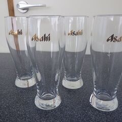 アサヒ　ビールグラス（ゴールドアサヒ）4グラス　100円