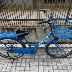 青いブリジストンの自転車