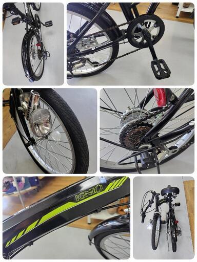 J032☆使用感有り☆折りたたみ自転車☆IGNIO☆6段変速☆20インチ