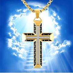 J→→→M32-9番★黄金の十字架 ブラッククロス ダイヤモンド