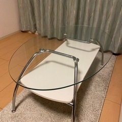 ニトリ　ガラス　ローテーブル