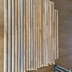 バレエ教室で使われていたバレエバー　どなたか使ってください　木材として6cmのポールとして、ステンレスのも何かしらに使えます