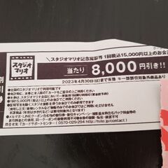 スタジオマリオ　8000円割引　チケット