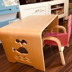 MAMENCHI 木製テーブル クジラと選べるクジラの木製チェア...