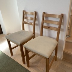 2脚セット　IKEAダイニングチェア　LERHAMN/レールハムン