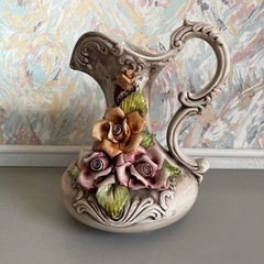 G020606 花瓶 フラワーベース 花瓶 水さし イタリア製 陶花
