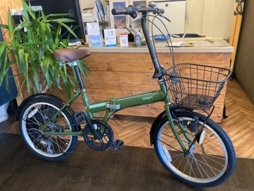 前後タイヤ・チューブ新品！】6段変速 カゴ付き20インチ折りたたみ