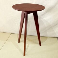 木製サイドテーブル 三脚丸型