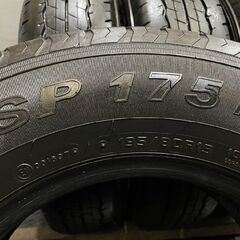 DUNLOP SP175N 195/80R15 107/105L LT 15インチ 夏タイヤ 4本 2019年製 バリ溝 キャラバン ハイエース等　(TB680)クレジットカード QRコード決済可能