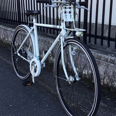 ＜整備・美品＞ブリヂストン・マークローザ・27インチ・シティクロスバイク・ホワイト・シマノ6段変速 点灯虫LEDライト・洗車済みでピカピカ♪