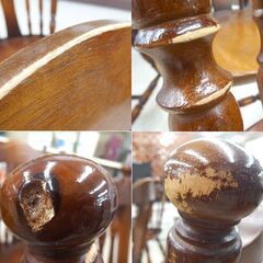 キツツキマーク 6人掛けダイニングセット 伸長ダイニングテーブル 椅子6脚 アンティーク調 屯田店