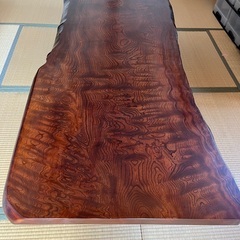 出品は15日まで！檜 無垢材 １枚板 テーブル 座卓 ほぼ未使用