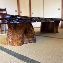 出品は15日まで！檜 無垢材 １枚板 テーブル 座卓 ほぼ未使用