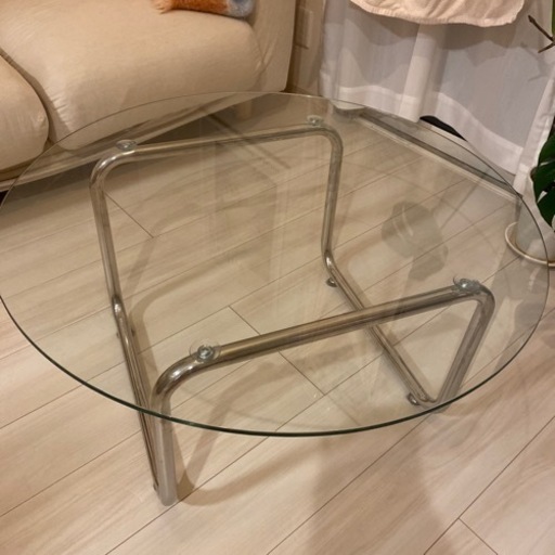 韓国インテリア　クリアガラス　テーブル