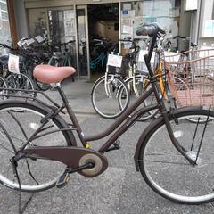 中古自転車2442 26インチ 3段ギヤ LEDオートライト 大きめ前かご