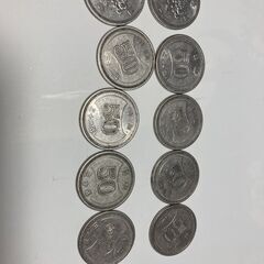 昭和31～33年の50円硬貨（5枚）