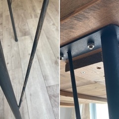 ヴィンテージ風ダイニングテーブル(引き取り希望) 引き取り希望！ダイニングテーブルと椅子の3点セット1年４ヶ月使用7月