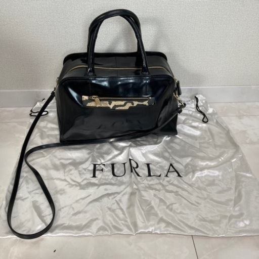FURLA ブラック　ハンド\u0026ショルダーバック