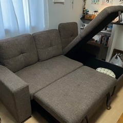 3人掛けカウチソファーベッド【美品】