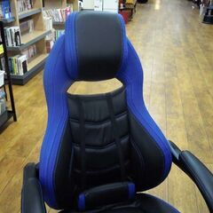 美品 ヤマゼン ゲーミングチェア eスタイルチェア フットレスト付き ESC-89 PCチェア ブラック×ブルー 厚別店 美品 ヤマゼン ゲーミングチェア eスタイルチェア フットレスト