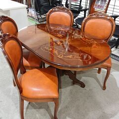 象嵌｜猫脚｜ダイニング5点セット