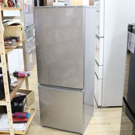 店S373)【美品】AQUA ノンフロン冷凍冷蔵庫 AQR-20K 2021年製 2ドア 201L シルバー アクア