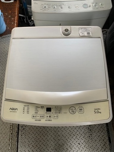 5Km以内配送無料　AQUA　アクア　全自動洗濯機　AQW-GS5E6 ガラストップ　5.0kg　2019年製　家電