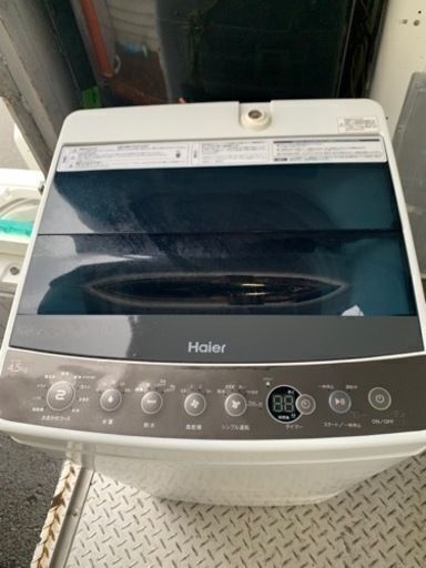 5Km以内　配送無料　ハイアール 4.5kg 全自動洗濯機　ブラックHaier JW-C45A-K