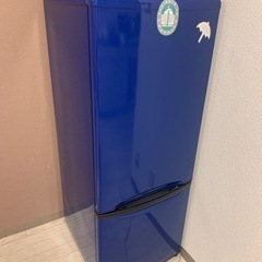 冷蔵庫(一人暮らし用) レトロな青色　