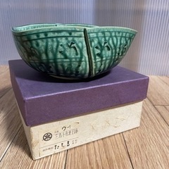 【ネット決済・配送可】創作陶器　たち吉　三島手角菓子鉢　美品