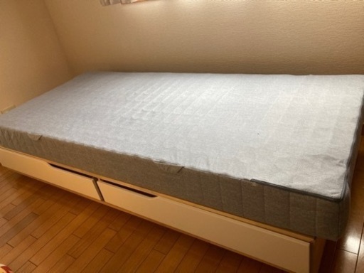【IKEA】収納付きベッドフレーム\u0026マットレス（シングル）