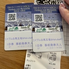 エイブル白馬五竜&Hakuba47 チケット2枚（実質9000円）