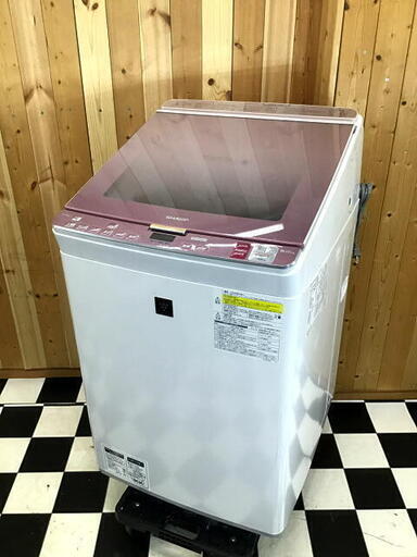 SHARP 全自動洗濯乾燥機　ES-PX8B 2018年製　ピンク　8.0kg　乾燥4.5kg　洗濯槽洗浄済み♪　写真有りの画像