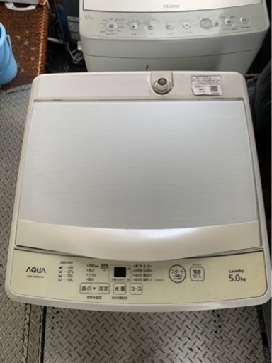 5k以内配送無料　保証付き  AQUA　アクア　全自動洗濯機　AQW-GS5E6 ガラストップ　5.0kg　2019年製　家電