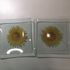 ガラス皿(ヒマワリ)2枚セット