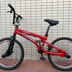 【中古】BMX 赤色　ハンドル永久回転