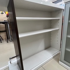 HJ336【中古】カウンターテーブル 食器棚 収納付き 椅子2脚セット