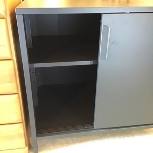IKEA TROTTEN 引き戸付きキャビネット 書類収納 トロッテン ブラック