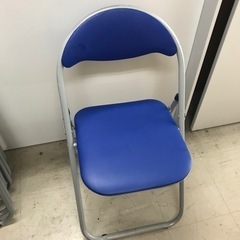 K2303-125  パイプ椅子　ブルー　傷、汚れあり