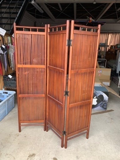 屏風・衝立 パーテーション 高さ約150cm 格子の素材は竹です
