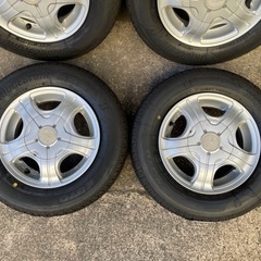 軽トラ、軽バン12インチ新品サマータイヤに中古アルミ4本セット！22
