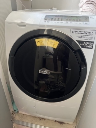 お見舞い ドラム式洗濯機　HITACHI WHITE BD-SG100FL(W) 洗濯機