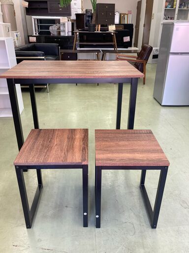【お取引中】シンプルな木製のダイニングテーブルと椅子のセット★5996★